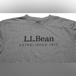 L.L. Bean Men's Short Sleeve Grey Logo T-Shirt XL Regular